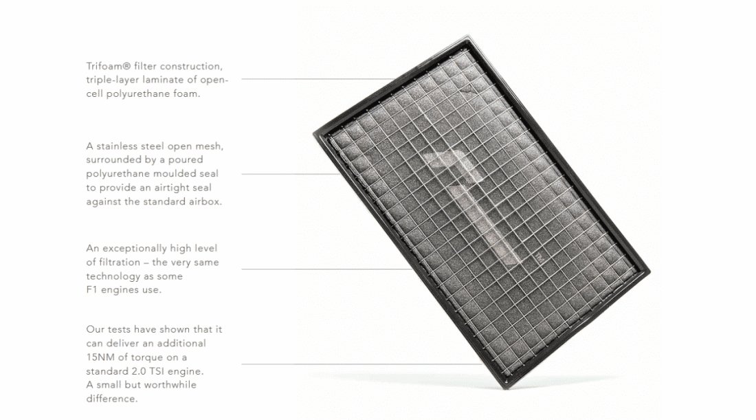 Pfsiter Autotechnik- Shop HIGH FLOW PANEL AIR FILTER MQB 2.0 TSI and 2.0 TDI