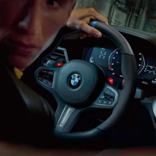Pfsiter Autotechnik- Shop BMW M Performance Steering wheel cover in carbon fiber Alcantara