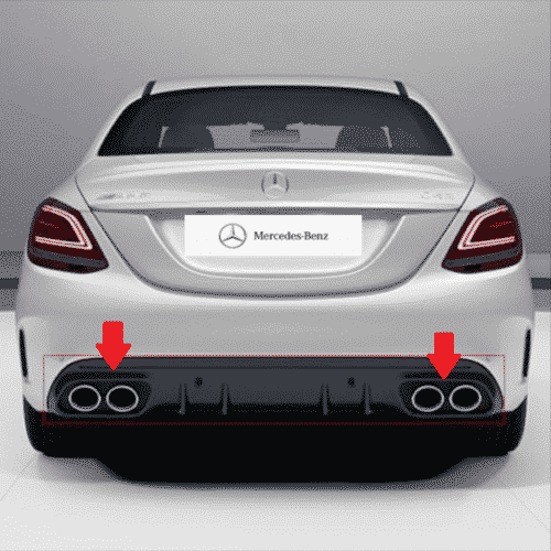 Pfsiter Autotechnik- Shop MERCEDES BENZ AMG C43 C63 C63s Facelift Diffusor without nightpackage without towing hitch