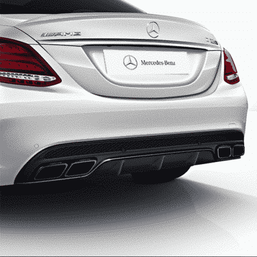 Pfsiter Autotechnik- Shop MERCEDES BENZ AMG C63 rear diffusor exhaust tips night package C Class W205