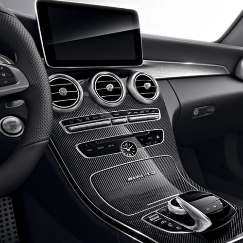 Zierelement Mittelkonsole C-Klasse W205 AMG Carbon hochglänzend Original Mercedes-Benz