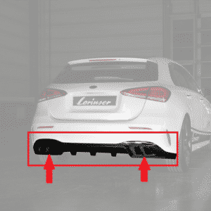 Pfsiter Autotechnik- Shop Lorinser Mercedes Benz A Class W177 Rear Diffusor with Tailpipes