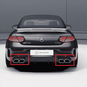 Pfsiter Autotechnik- Shop MERCEDES BENZ AMG C63 C205 A205 Facelift Diffusor with standard equipment 3