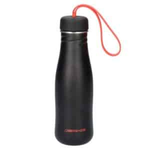 Pfsiter Autotechnik- Shop Bottle in a matt black look and a red loop is made of high quality stainless steel
