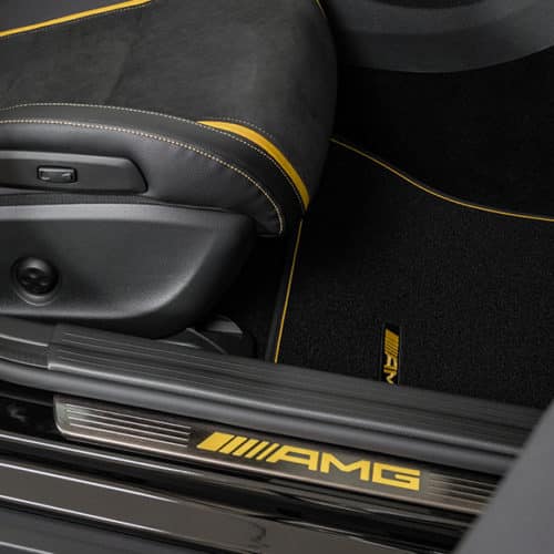 Pfsiter Autotechnik- Shop Mercedes Benz AMG Floor Mats Yellow Night Edition 5
