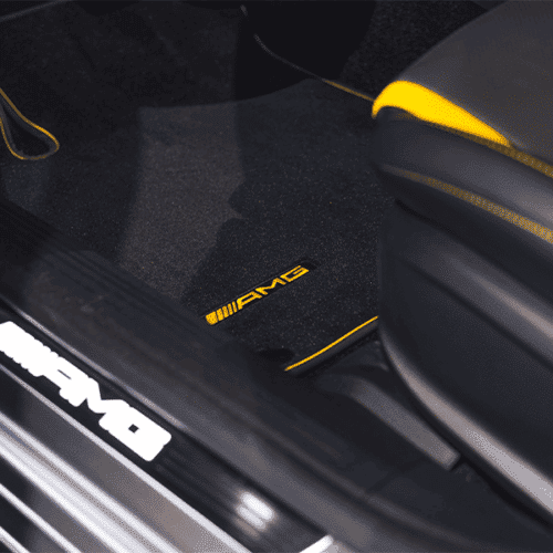 Pfsiter Autotechnik- Shop Mercedes Benz AMG Floor Mats Yellow Night Edition